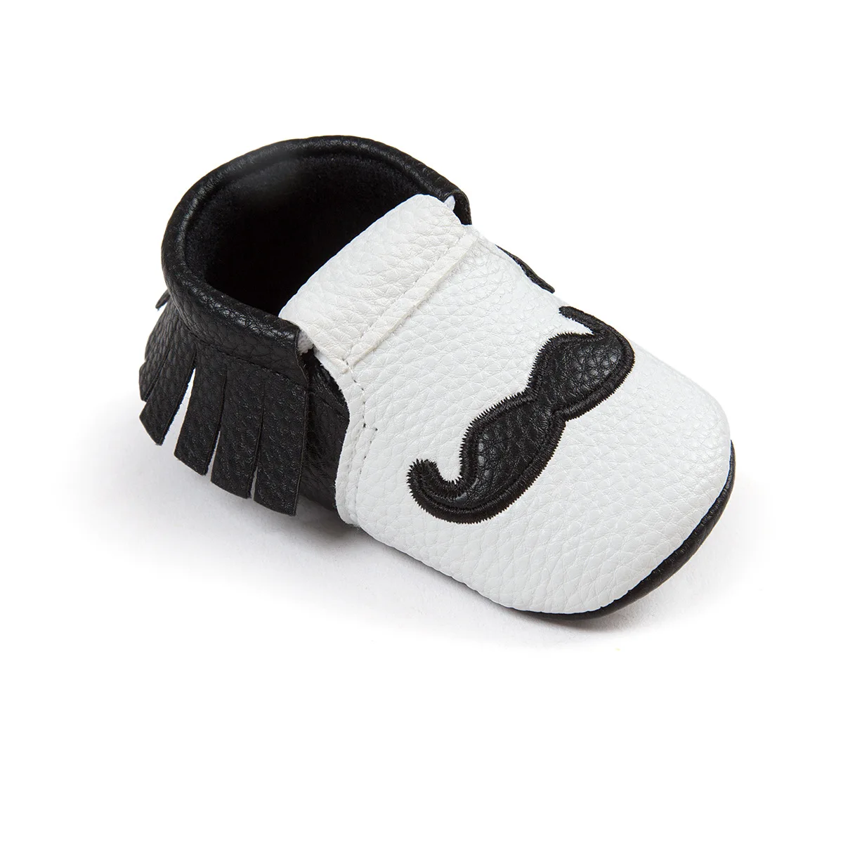 Черный Модные мокасины с бахромой для малышей I Love Papa Mama детские первые ходунки Bebe обувь для младенцев из кожи пу - Цвет: Черный