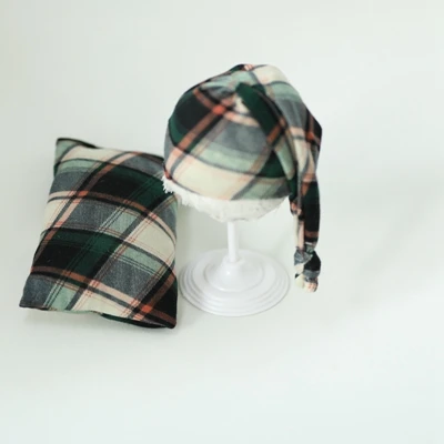 1hat 1pillow Реквизит для фотосъемки новорожденных; детские клетчатые обертывания; шапки и подушки; милый мягкий комплект для фотосъемки; аксессуары для студийной фотосъемки; реквизит для фотосъемки - Цвет: 1hat 1pillow