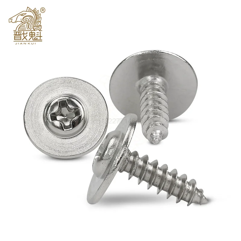 100pcs PWA Cross Round Head with Washer Self Tapping Screw M1.7 M2 M2.3 M2.6 M3 M4 Carbon Steel Phillips Screw