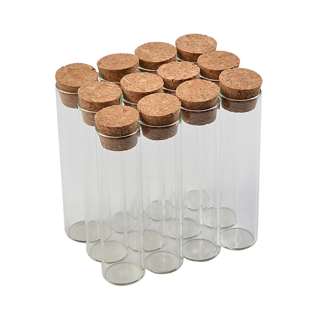 50pcs/lot 22*120mm 30ml Transparent Clear Bottles With Cork Stopper Food Grade Glass Vials Jars Storage Bottles Test Tube Jars 5