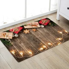 Рождественский фланелевый ковер Санта-Клаус, Противоскользящий коврик для кухни, камина, пола, фланелевый ковер, прочный Рождественское украшение для дома