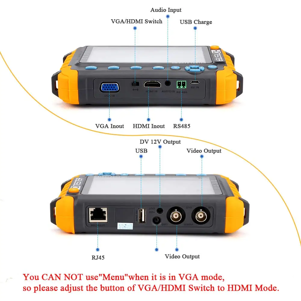 AHD CCTV тестер камеры 5 дюймов 8MP портативный CCTV Мини монитор камеры тестер AHD CVBS тестер kamery HDMI VGA R485 видео тестер