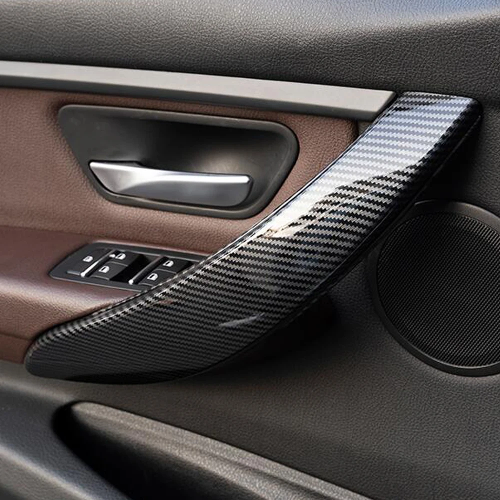 Carbon Fiber Car Inner Door Handle Cover Panel For Bmw 3 4 Series F30