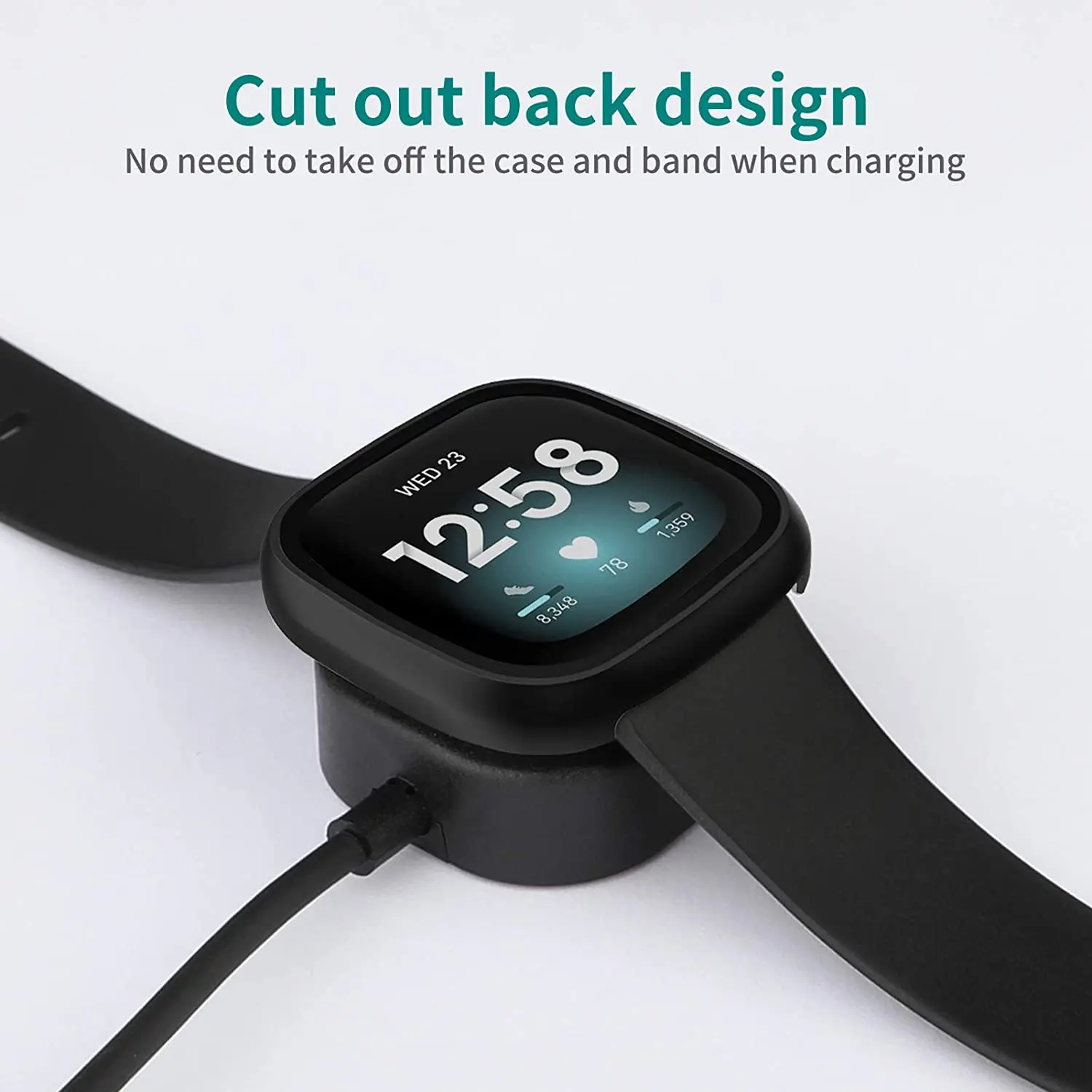 Ultra-Thin Glass Screen Protector Compatible With Fitbit Versa 3/Sense Soft Protective Case All-Around Full Cover Bumper Shell Ultra-Thin Glass Screen Protector Compatible With Fitbit Versa 3/Sense Soft Protective Case All-Around Full Cover Bumper Shell
