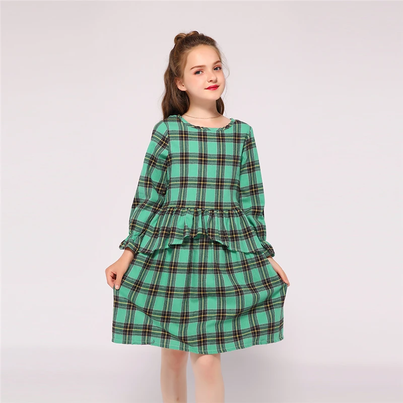 Kseniya Kids/ дизайн; хлопковое шерстяное теплое платье с длинными рукавами для девочек; платье с рюшами для детей от 2 до 9 лет