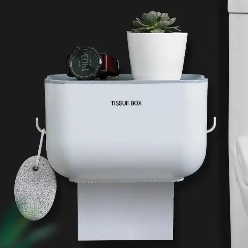 

Toilet Paper Holder Wall-Mounted Waterproof Non - Perforating Super Large Space Drawing Roll Commodity Shelf Multicolor Choise