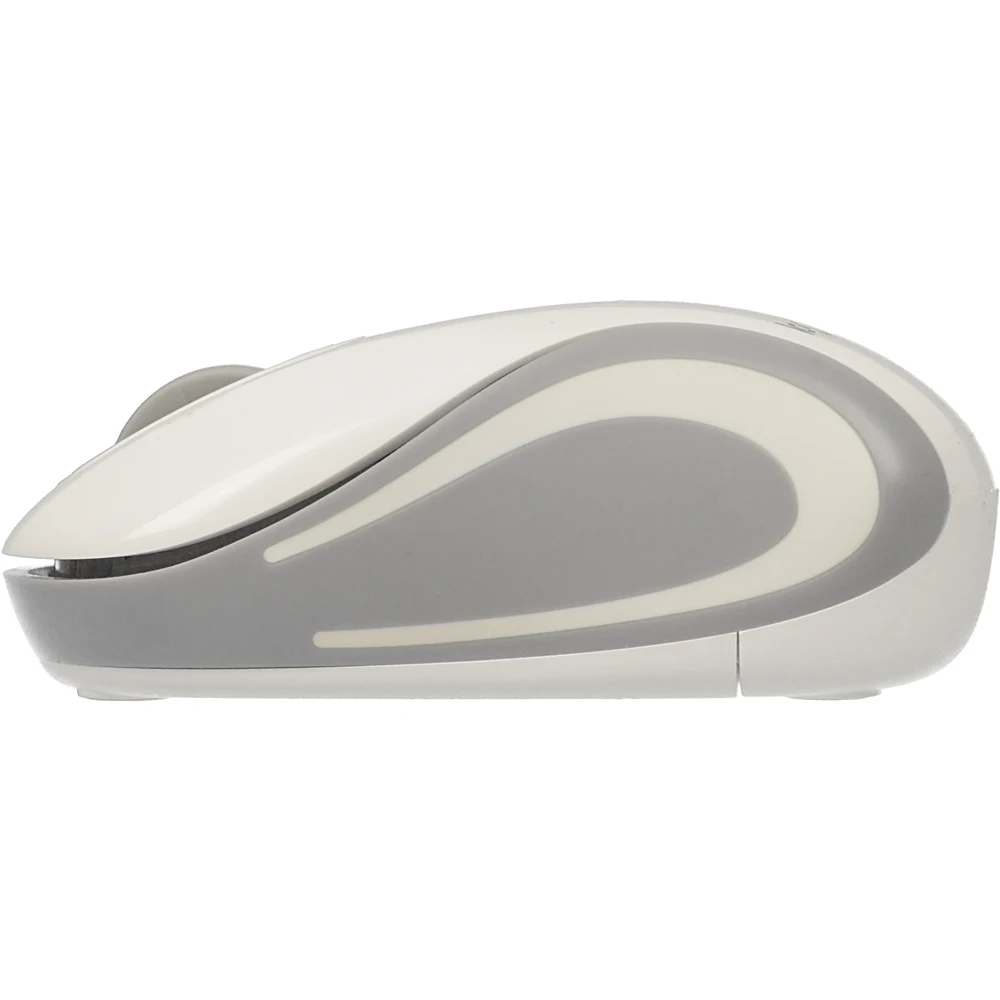 Мышь Logitech Mini M187 белый/серый оптическая(1000dpi) беспроводная USB для ноутбука(2but