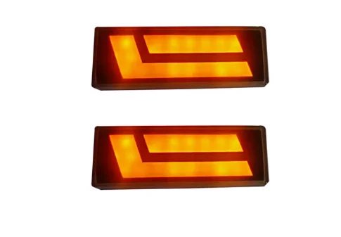 side light amber 7 дюймов головной светильник DRL для Lada Niva 4x4 цикл 1995- светодиодный фонарь светильник s с Бег сигнала поворота светильник Реверсивный Водонепроницаемый светодиодный - Цвет: side light amber