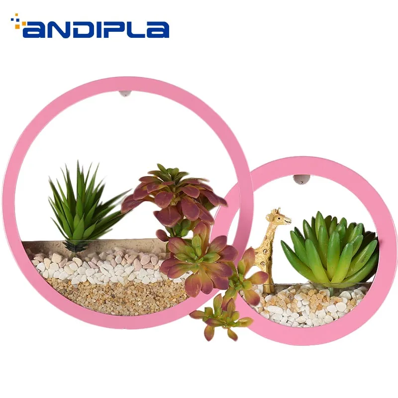 

Modern Wall Vase Iron Art Acrylic Colorful Light Strip Wall Planter Home Wall Decor Crafts Hanging Hydroponics Vases Fish Tank