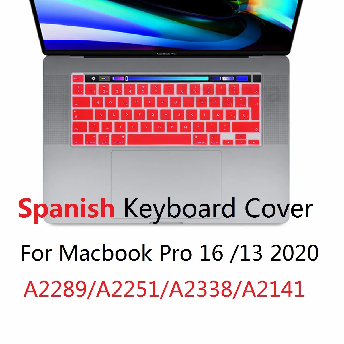 

Soft for Macbook Pro 16 A2141 Pro 13 2020 M1 Chip A2338 Spanish EU US Keyboard Cover Silicon A2251 A2289 Keyboard Protector Skin