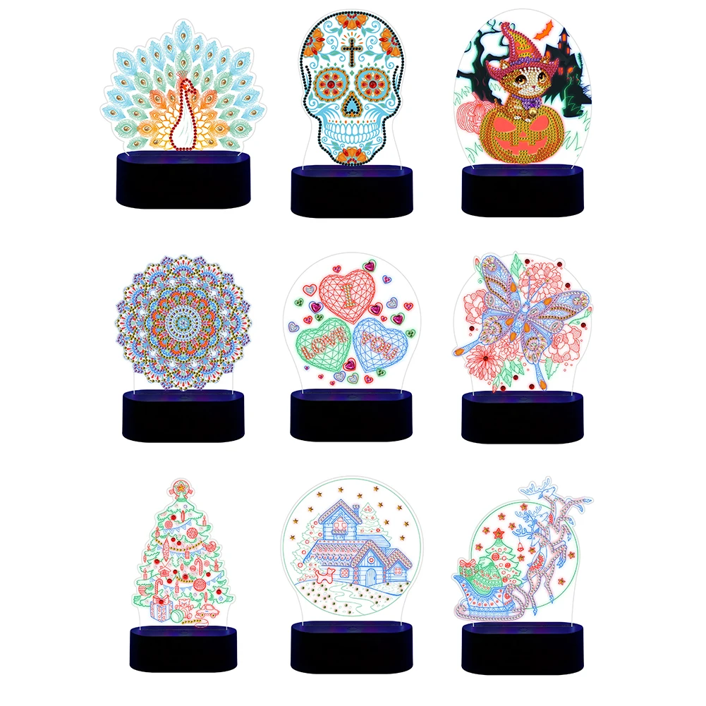 Набор для рисования со стразами особой формы мозаика 3D сменный ночник стразы