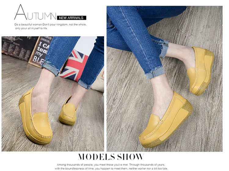 Women's shoes 2020 spring summer all-match mother single shoes leather rocking shoes platform platform nurse shoes work shoes