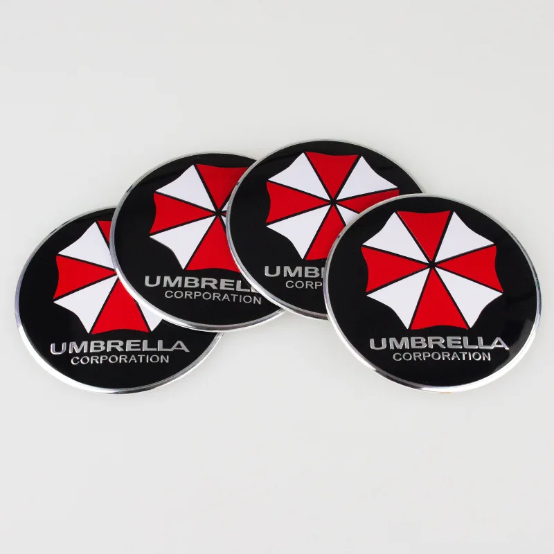 4 шт. 56 мм Автомобильный Стайлинг 3D из алюминиевого сплава Umbrella corporation Центр