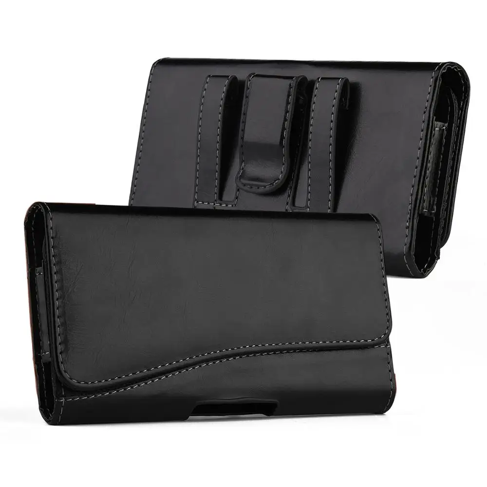 

Business Phone Bag Mobile Cover Case Pouch PU Leather Belt Clip Holster Universal 5.5" for iPhone 6 6s 7 8 Plus Samsung S8 plus