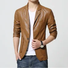 Осенняя кожаная одежда костюм мыть эластичный кожаный мужской одежды