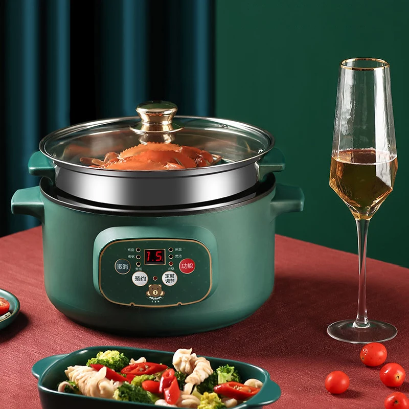 

Smart 110V 220V Frying Pan Multi-Function Student Dormitory Mini Electric Skillet Low Power Hot Pot Household Cooking Tools