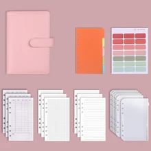 

A6 Budget Binder Notebook Pu Cover Sheets Color Lable Zipper Pocket Diary Agenda Planner File Folder School Stationery 1set