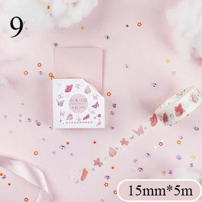 9 1 шт. 15 мм* 5 м Kawaii Единорог васи лента декоративная клейкая лента симпатичная Маскировка ленты для детей Скрапбукинг DIY канцелярские принадлежности - Цвет: 9