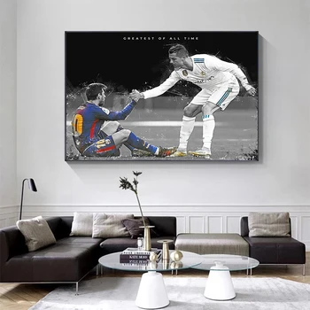 Lionel Messi and Cristiano Ronaldo Artwork Printed on Canvas 4