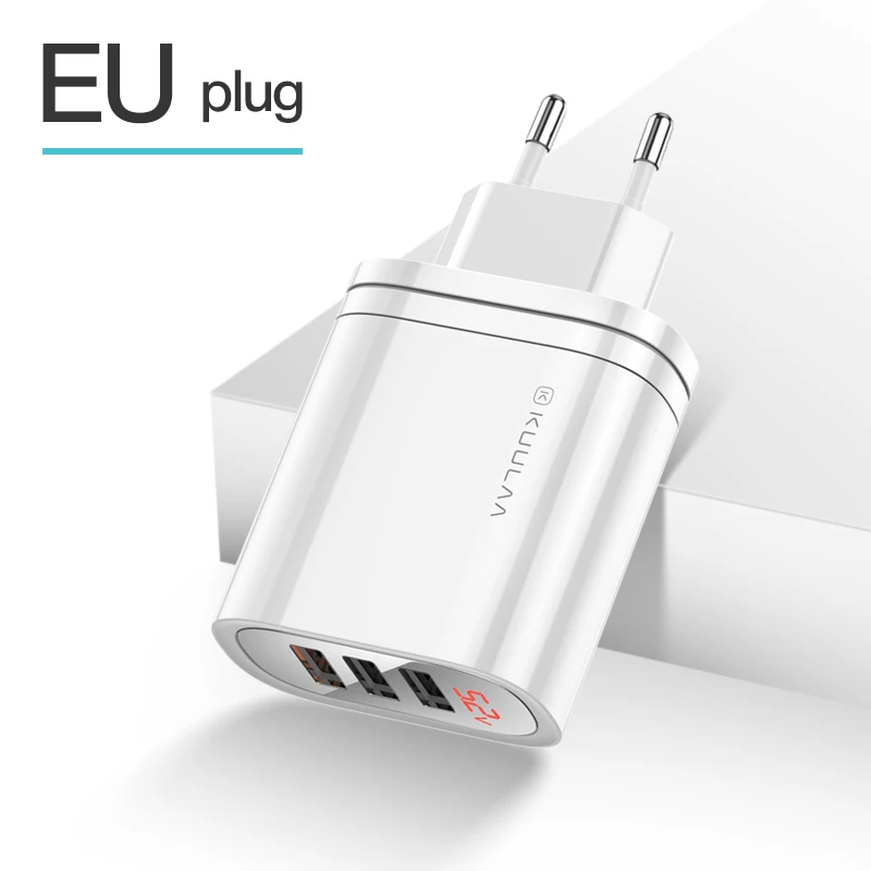 KUULAA USB зарядное устройство 30 Вт Быстрая зарядка 3,0 QC3.0 Быстрая зарядка мульти разъем зарядное устройство для мобильного телефона для iPhone samsung Xiaomi huawei - Тип штекера: EU White