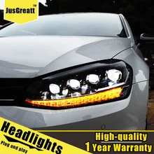 LED Headlights For VW golf 7 2014 2017 LED Daytime Running lights Dynamic Signal Bi Xenon Low/High Beam 1 Pair