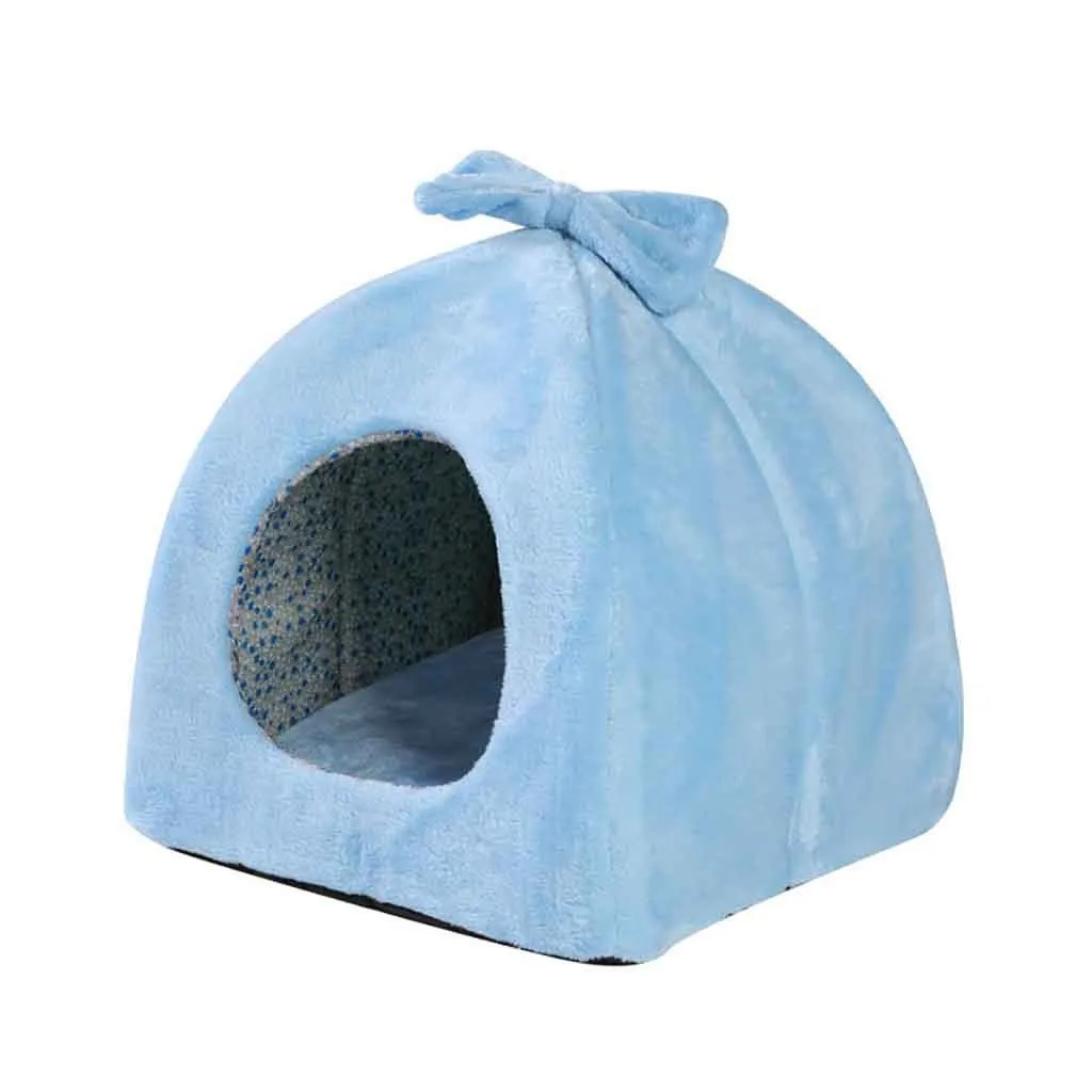 Щенок, домашнее животное, кот дом собаки мягкое теплое гнездо питомник кровать пещера дом спальный мешок коврик палатка Домашние животные зима теплая уютная кровать Ropa Para Perro - Цвет: Синий