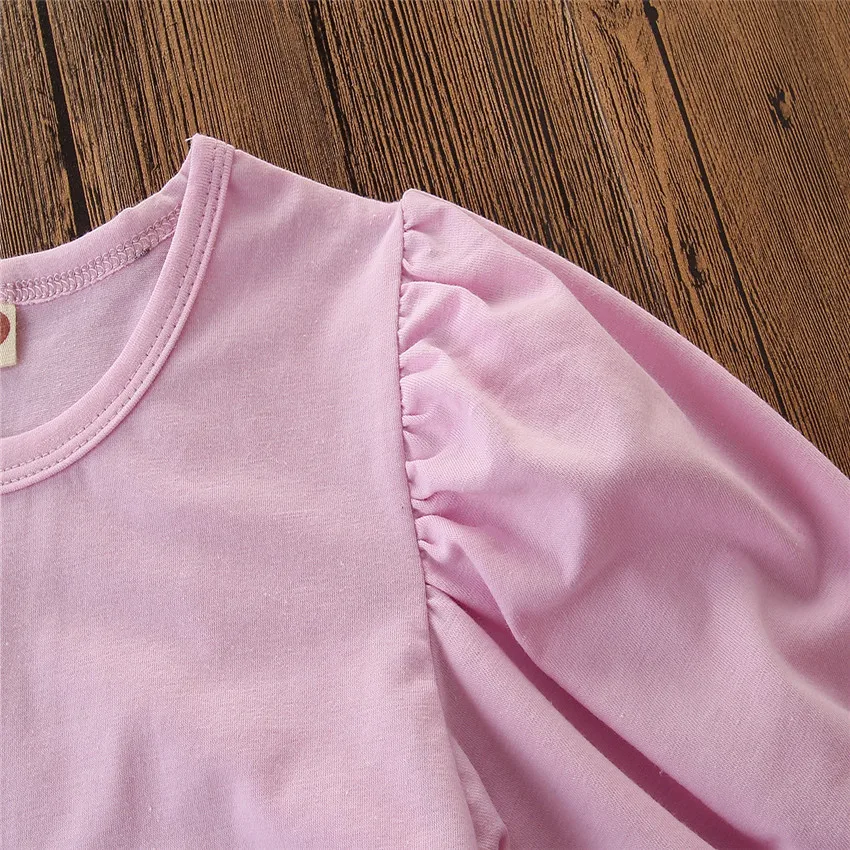 Комплект детской одежды для маленьких девочек футболка с длинными рукавами+ джинсы с дырками комплект осенней одежды для девочек, C850