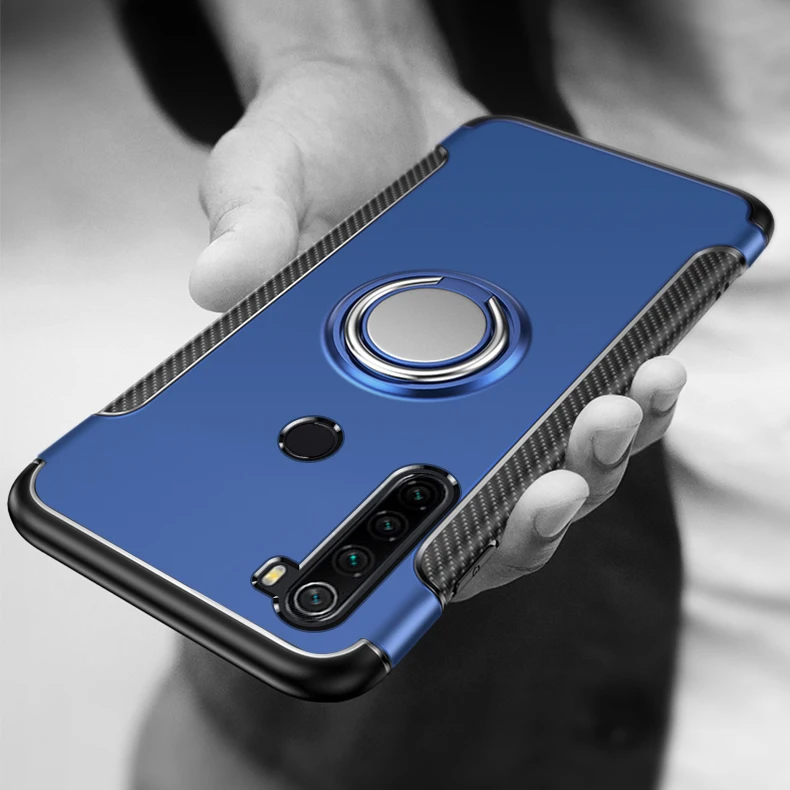 For Xiaomi Redmi Note 8 7 6 5 5A Pro Case Hard PC With Stand Ring Magnet Hybrid Protective Back Cover case for 4 4X |