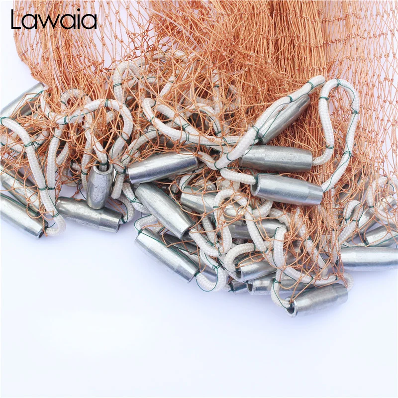 Redes de Pesca Rede de Fundição Malha com Cascos Rede de Pesca Lawaia Jogar Voar Pequena Captura Diâmetro 2.4m-6.0m Fundição Net Mão 10 rede de fundição pequena malha com cascos