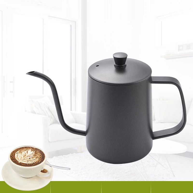 

350ml 600ml Drip Kettle Coffee Tea Pot Non-stick Coating Food Grade Stainless Steel Gooseneck Drip Kettle Swan Neck Thin Mouth