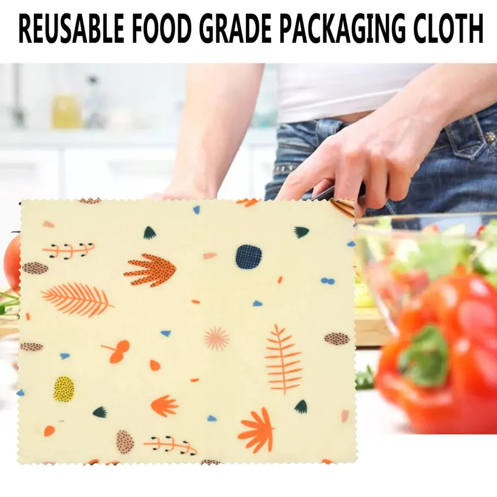 Red Pine Leaf S95-4 Cotton Beeswax Fresh Cloth Organic Cotton Wrap Reusable Food Grade Packaging Cloth