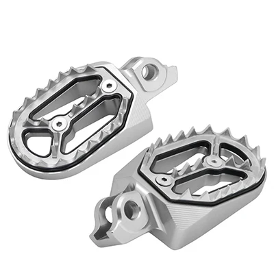Для Suzuki RM250 RMZ450 2010 2011 2012 2013 Мотоцикл с ЧПУ Offroad грязь байкер опоры для ног Аксессуары для отдыха для езды на велосипеде - Цвет: Серебристый