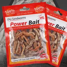 1Pack 6g 10g Fishing Power Lures Dry Lugworm Sandworm Silicone Baits Peche Worms Everything for Fishing Goods