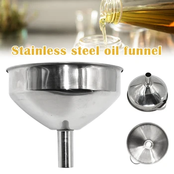 

Stainless Steel Cone Funnel Pour Oil Liquid Funnel Hopper Kitchen Home Tool UD88