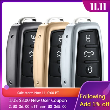 

Car Key Cover Shell Aluminum Alloy Smart Key Case for Audi A3 A5 Q3 Q5 A6 C5 C6 A4 B6 B7 B8 TT 80 S6 Gift Accessories