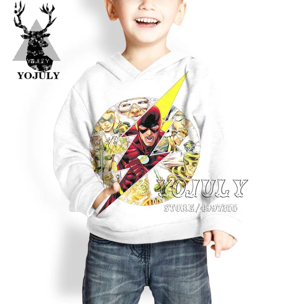 YOJULY The flash harajuku 3D Drucken lightning аниме Уличная пуловер для маленьких мальчиков и девочек подростков hiip hop Детская толстовка C93