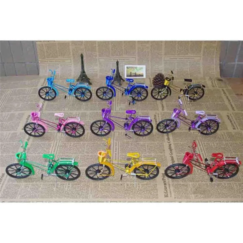 1 шт. антикварная модель велосипеда игрушка миниатюрная винтажная металлическая поделка украшение дома дети подарки на день рождения многоцветный на выбор
