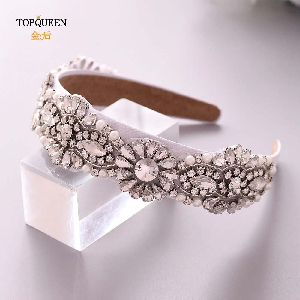 TOPQUEEN S269-FG, свадебные стразы, аксессуары для волос, свадебная тиара, головные уборы в стиле барокко, повязка на голову, свадебные украшения для волос