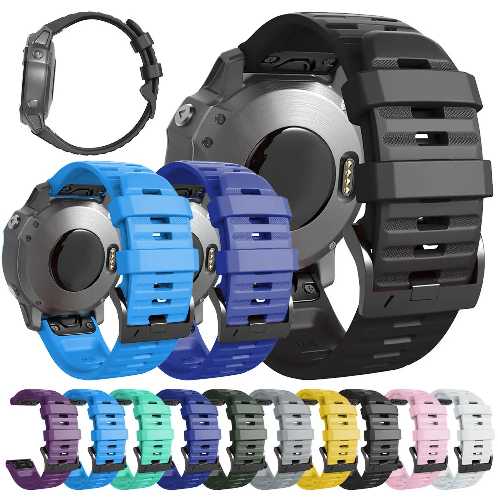 Силиконовый спортивный ремешок для Garmin Instinct Quick Release fenix 5 3 6X5X6 S 5S Pro Plus Quatix3