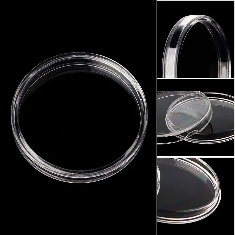 60pcs Clear Round 41mm Direct Fit Coin Capsules Holder Display