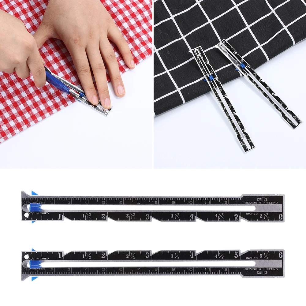 

Aluminum Plastic Sewing Seam Ruler Measuring Gauge Patchwork Quilting Tailor Ruler Sizer Helper Stitch Tools Sewing Accessories