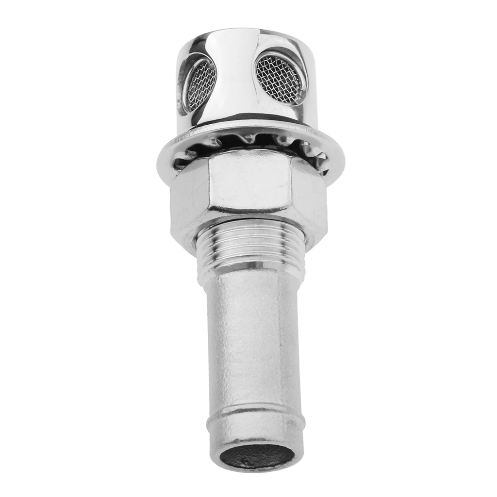 Universal Boat Yacht RV Fuel Gas Tank Vent, Straight Stainless Steel Flush Mount Oil Water Vented for 5/8 inch Tubing