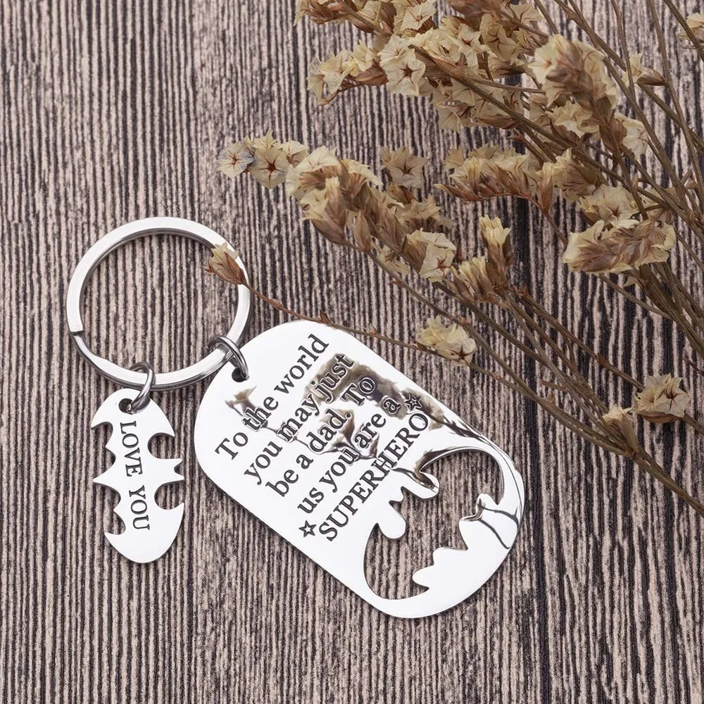 Father's Day Daddy Dad Birthday Christmas Keyring XGAKWD Father Stepdad Papa Keychain Gift Any Man Can Be a Father Thank You Loving Me as Your Own 