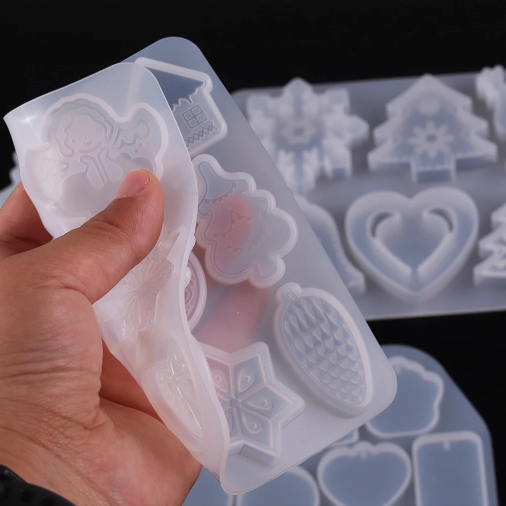 10 Moules En Silicone Pour Boîtes Cadeaux - Motifs Noël/Pâques - Avec 20 Ballons Lumineux - Pour Résine, Chocolat, Bonbons