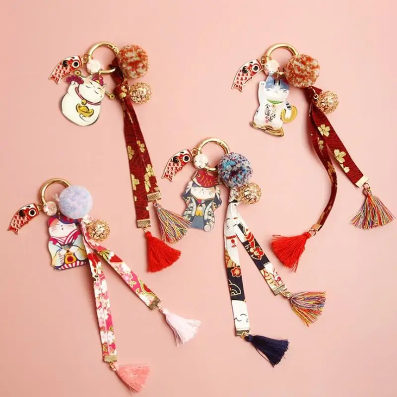 1 предмет; Новинка; Симпатичные японские с изображением из мультфильма Lucky Cat Ленточки сумка для ключей подвесная фигурка игрушки для подарок для ребенка
