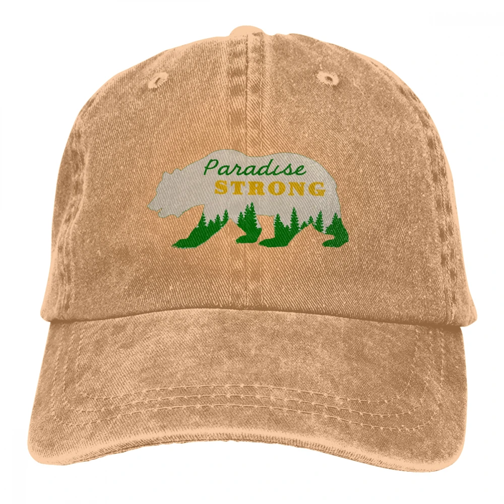 Рай сильный медведь Casquette черный унисекс Мужские Женские джинсовые бейсболка с ремешком кепки Регулируемый Гольф папа шляпа - Цвет: Хаки