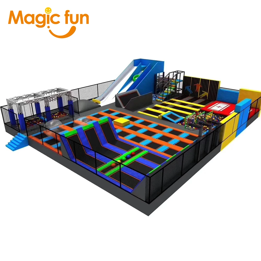 EU Standard Splendid Multi-functional Indoor Trampoline Park With Climbing Wall and Cable way | Спорт и развлечения