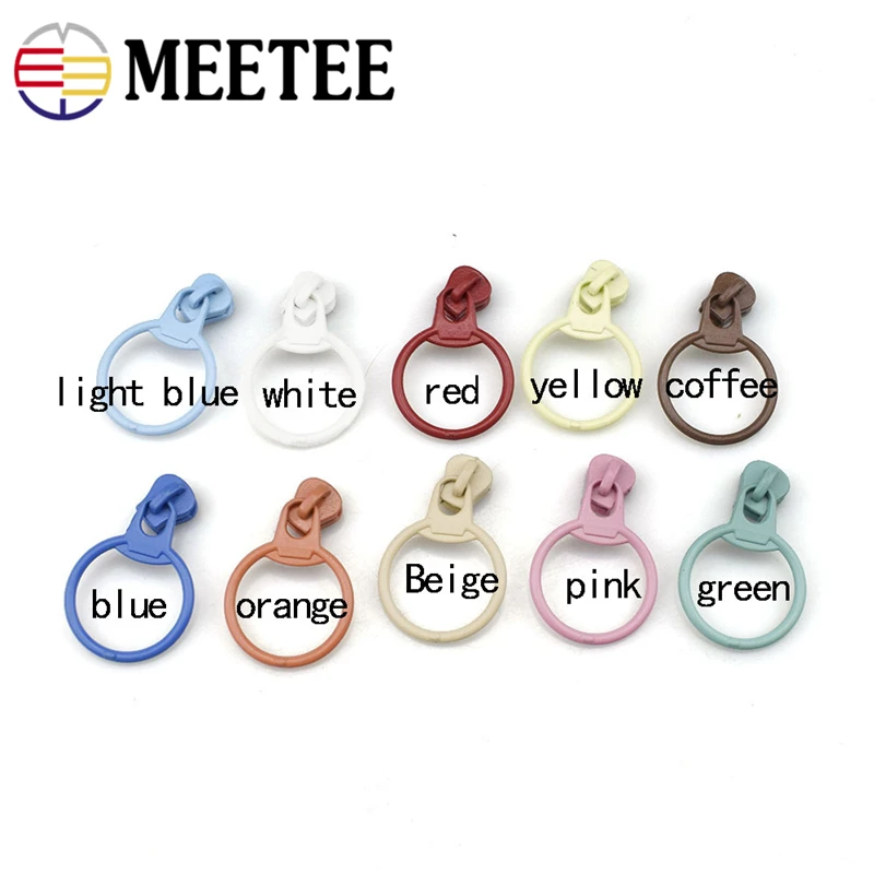 10 шт. слайдер на молнии Meetee 3 # кольцевой съемник подвеска для сумки из смолы