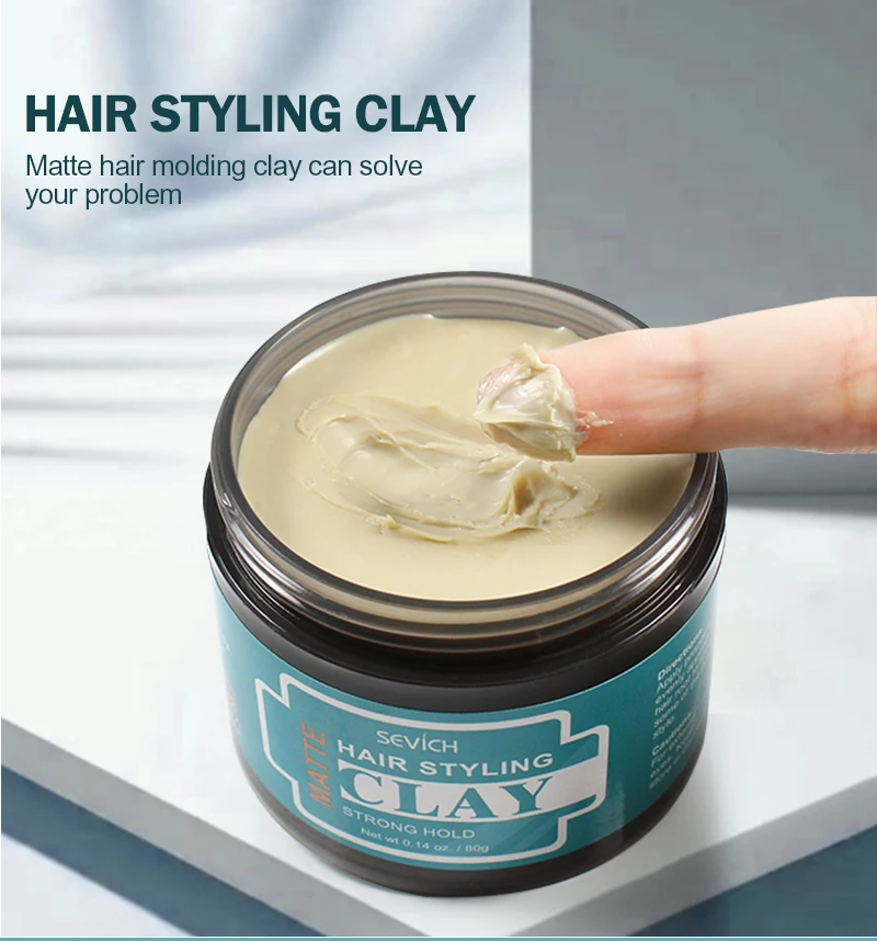 Sevich 80g Hair Styling Matte Hair Clay Lasting Stereotype Matte Clay Strong Hold Easy Wash Convenient Smooth