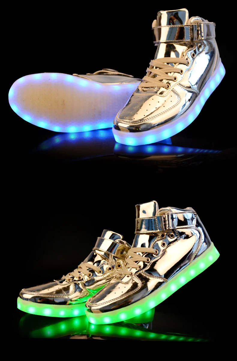 winter men shoes pu leather USB Charger glowing sneakers Lighted shoes for lover Casual led shoes men Luminous Shoes 35-46